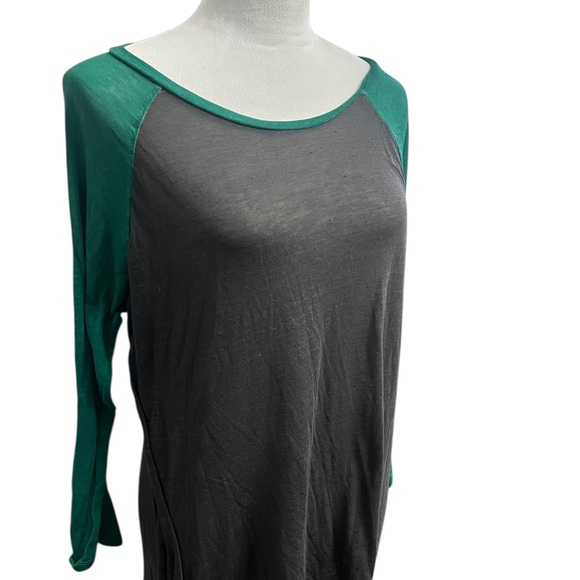 Torrid Gray and Teal Raglan Long Sleeve Top classic fit everyday wear - Picture 6 of 11